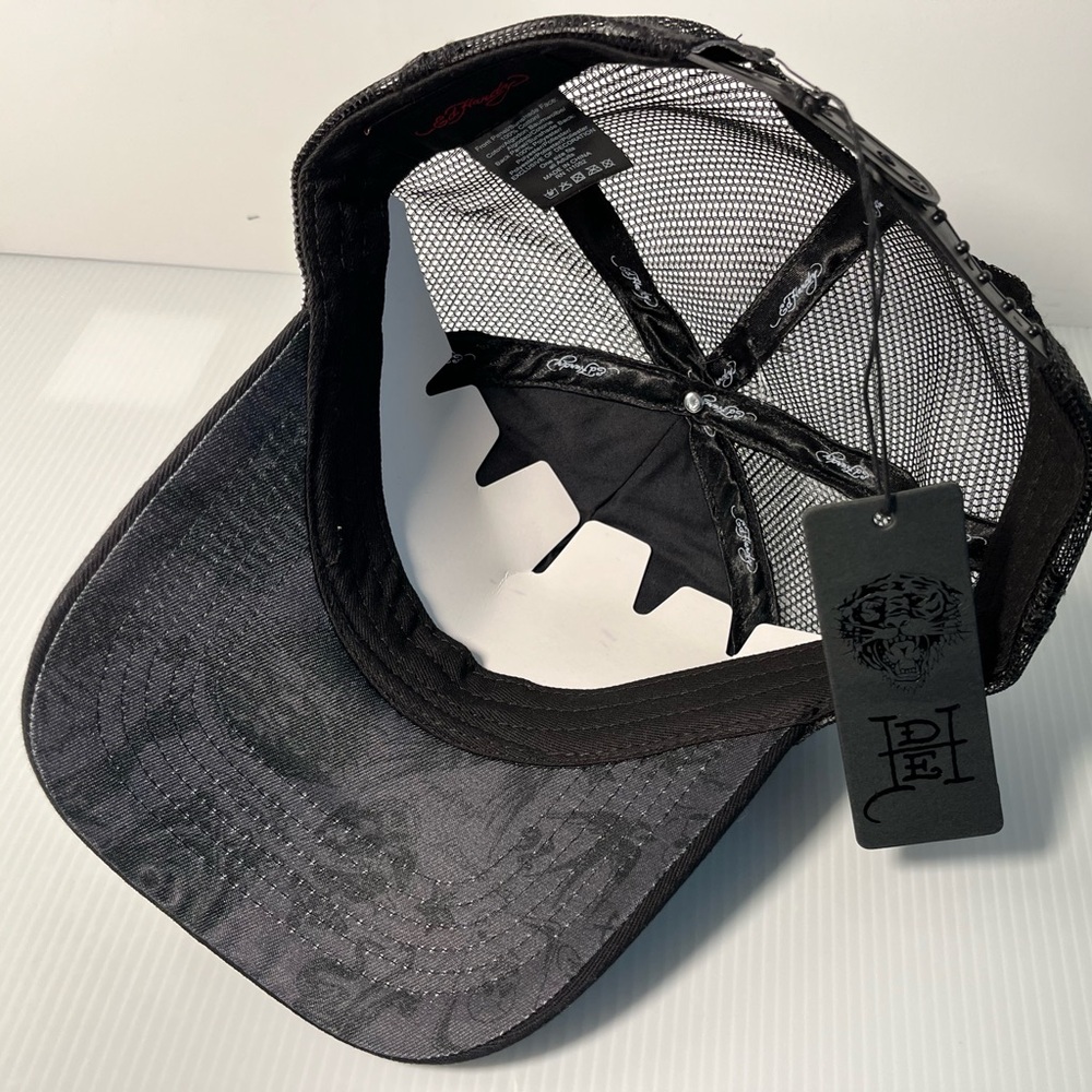 ED HARDY Embroidery Embellished and Mesh Combo Adjustable Circumference HAT - Picture 7 of 11